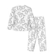 thumbnail image 2 of Goofa Hand Drawn Snake Printed Women’s 2 Piece Pajama Set Super,Pajamas Women's Long Sleeve Sleepwear Soft Button Down Loungewear Pjs Lounge Set Nightwear-Small, 2 of 9