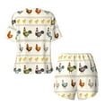 thumbnail image 5 of Lsque Funny Chicken Women's Short-Sleeved Pajama Set - 2 Piece Soft and Lightweight Sleepwear Set-XX-Large, 5 of 9