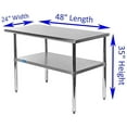 thumbnail image 2 of 24" X 48" AmGood Stainless Steel Work Table | NSF Metal Prep Table | Commercial & Residential Kitchen Laundry Garage Utility Bench, 2 of 5