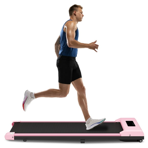 Home Fitness Code Treadmill, Under Desk Treadmill, Ultra Quiet with Remote Control, Walking Jogging for Home/Office Use (Pink)