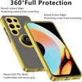thumbnail image 4 of Compatible with Samsung S24 Ultra Case Ring Holder Magnet Blue, Samsung Galaxy S24 Ultra Phone Case Soft TPU and Hard PC Silicone Shockproof Protective Luxury Slim Cover (Yellow), 4 of 14