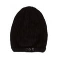 thumbnail image 2 of Womens Fashion Button Beanie - Black, 2 of 2
