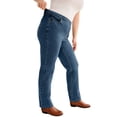 thumbnail image 4 of Woman Within Plus Size Straight-Leg Stretch Knit Denim Five-Pocket Jeans, 4 of 6