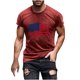 thumbnail image 2 of Tops para hombre, blusas y camisas de cuello redondo y manga corta para hombre, camiseta de cuello redondo y manga corta con estampado de la bandera del Día de la Independencia de Estados Unidos para, 2 of 5
