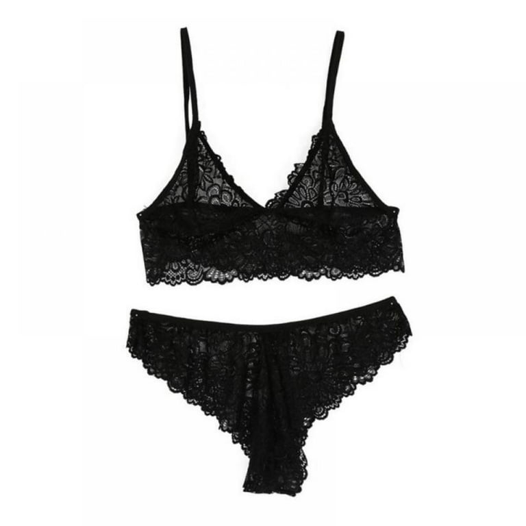 Lingerie Bras Women Bra Black Lace 2-Piece Hot Underwear - Power Day Sale