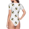 thumbnail image 4 of Haiem Bee Women's Crew Neck Short Sleeve Bodysuit Tops Stretchy Slim Basic-Large, 4 of 9