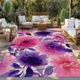 thumbnail image 2 of Watercolor Floral Outdoor Rug for Patio/Deck/Porch, Non-Slip Large Area Rug 3 x 5 Ft, Spring Flowers Botanical Retro Beige Indoor Outdoor Rugs Washable Area Rugs, Reversible Camping Rug Carpet Runner, 2 of 8