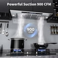 thumbnail image 3 of TABU 36 inch Under Cabinet Range Hood, 900 CFM Built-in Range Hood with 4 Speeds,Led Light,Stainless Steel, 3 of 8