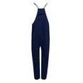 thumbnail image 5 of TRUBKH Denim Jumpsuit for Women,overalls for Women,jumpers for Women,skinny Jeans for Women,,sleeveless Jumpsuits V Neck Spaghetti Strap Overalls Long Pants Romper with Two Pockets Dark Blue L, 5 of 5