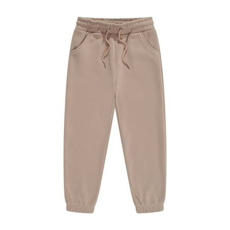 Toddler Baby Boys Girls Sweatpants Kids Sport Jogger Casual Candy Color Solid Color Leggings Casual Kids Sports Pants Long Pants 12-13 Years Beige