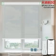 thumbnail image 1 of Keego Roller Sun Shade Motorized Blinds Smart Blind Light Filtering Window Roller Shade with Valance Insulation Remote Control Custom Rechargeable Battery Child Safety Gray 66"w x 64"h, 1 of 8