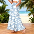 thumbnail image 2 of LWavelet Women Polka Dot Print Maxi Skirt Elastic Waist With Pockets Casual Summer Long Skirt Light Blue XL, 2 of 5