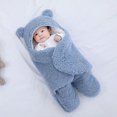 thumbnail image 3 of Manta para bebé unisex, bolsa de lona para cuidado del bebé, saco de dormir con capucha para bebé, recién nacido azul - s (0-3 meses), 3 of 5