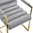 thumbnail image 6 of Madisen Velvet Dining Chair with Gold Frame (Set of 2), Grey, 6 of 7