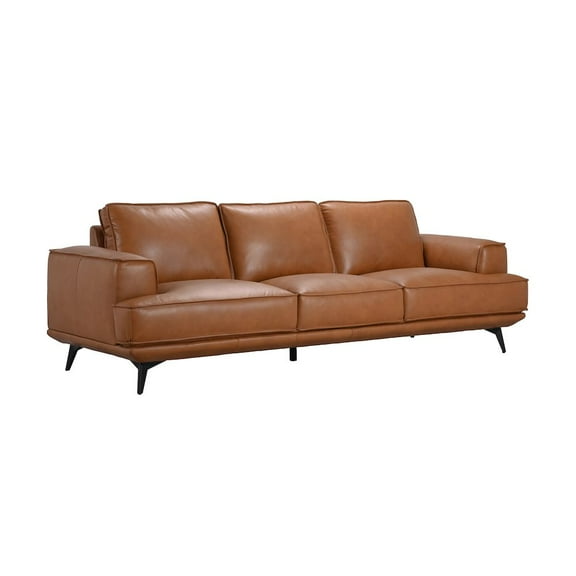 Porter Designs Pirelli Full-Grain Leather Sofa, Brown