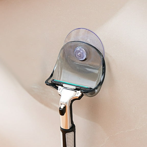 OUNONA 2pcs Suction Cup Razor Holder for Bathroom No-Drill Wall Mounted Shaver Storage Rack Space Saving Razor Hanger for RV and Travel Bathroom Organizer