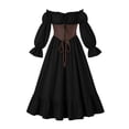 thumbnail image 4 of FNFYFH Renaissance Medieval Costume Dress Women Peasant Cottagecore Dress 1700s Victorian Fairy Dress, 4 of 8