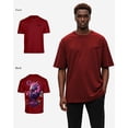 thumbnail image 2 of G West Mens Oversized Purple Dragon Tee Burgundy Size- Large, 2 of 4