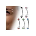 thumbnail image 1 of Double Jeweled 16G Curved Barbell Eyebrow Ring - 5 Colors Available, 1 of 1