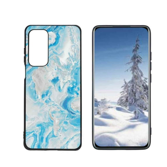 Compatible with Motorola MOTO Edge 2021 Phone Case, Blue-Marble-65 Case Silicone Protective for Teen Girl Boy Case for Motorola MOTO Edge 2021