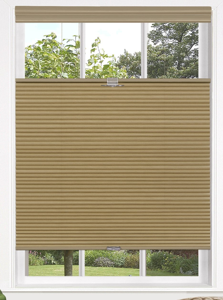 lowes outdoor blinds for porches on Achim Top Down Bottom Up Indoor Cordless Wheat Polyester Light Filtering Window Cellular Shade 64 L X 30 W Walmart Com Walmart Com