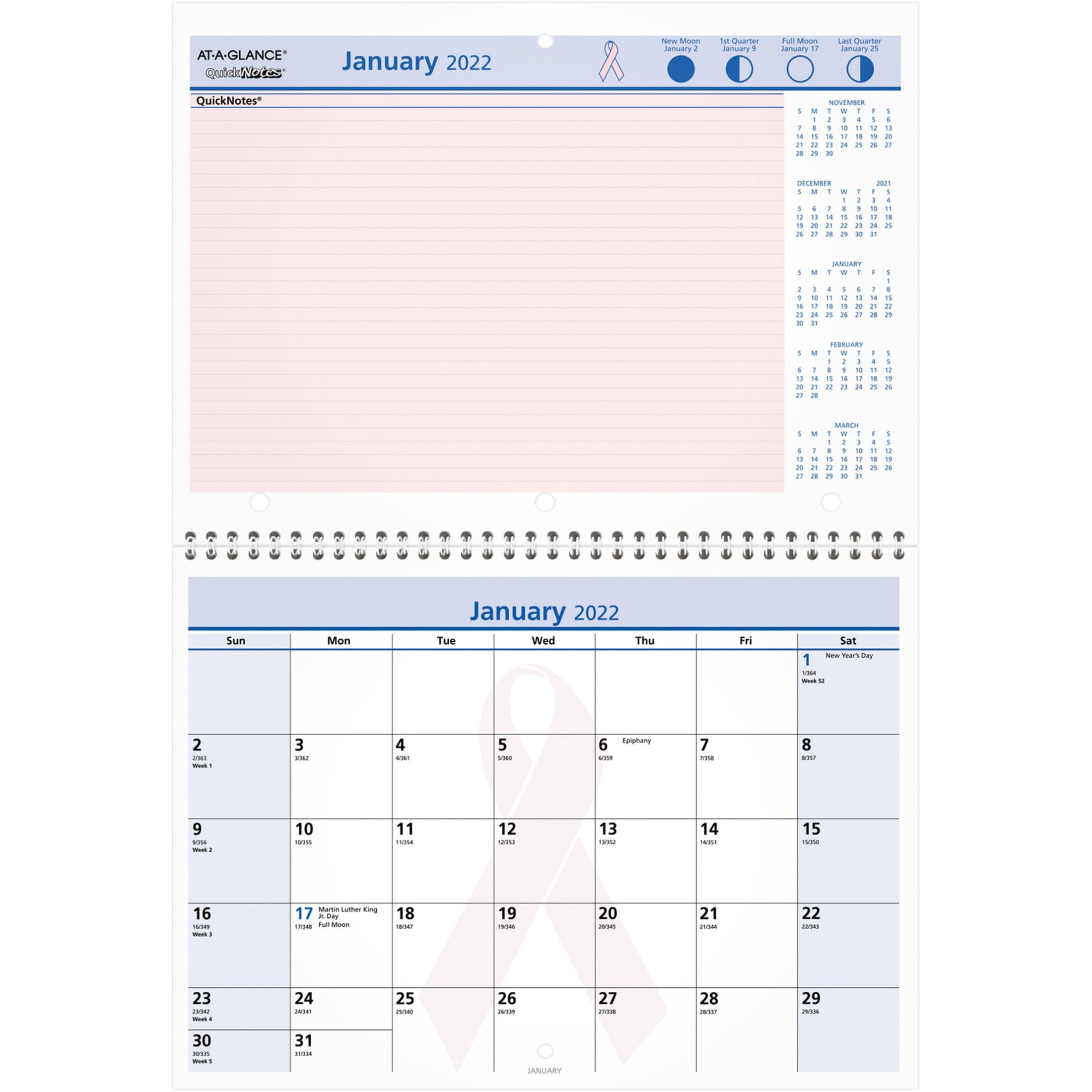 2020 AT-A-GLANCE 11' x 8' Monthly Wall Calendar QuickNotes City of Hop 24390845