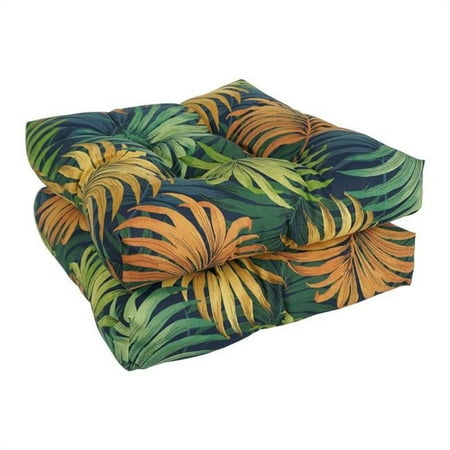 

19 in. Squared Patterned Spun Polyester Tufted Dining Chair Cushions Laperta Monsoon - Set of 2