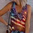 thumbnail image 3 of HAPIMO Women's Summer Tank Tops Scoop Neck Blouse Front Button Ribbed Camisole Casual Slim Fit Camis Vest July 4th Print Tops Sleeveless Shirts for Girls Sales Red L, 3 of 5