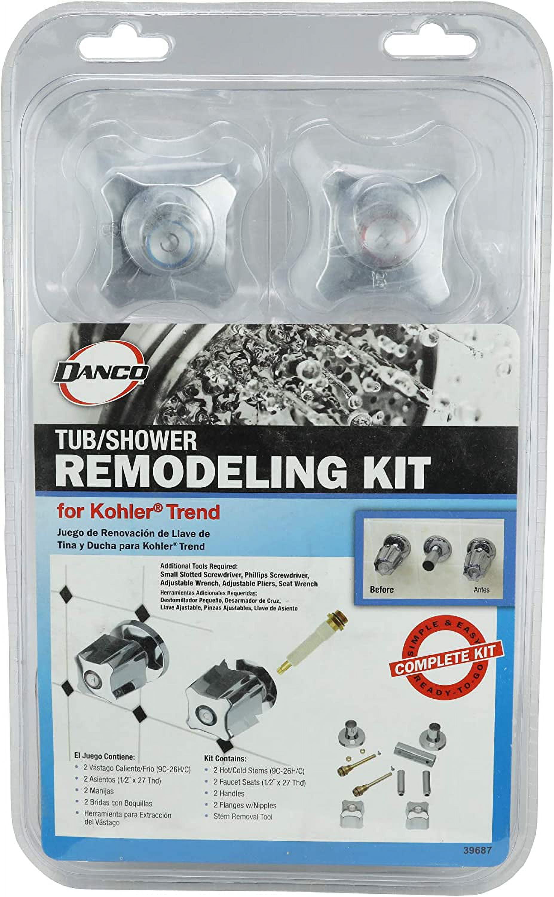 Danco 9D00039687 Chrome Tub/Shower 2-Handle Remodeling Kit For 