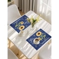 thumbnail image 5 of You Are My Sunshine Placemats Set of 6, Yellow Sunflowers Cute Bees Heart Blue Placemats for Dining Table, Place Mats for Kitchen Tabletop, Waterproof Wipeable Dining Table Mats Set, 5 of 9