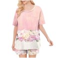 thumbnail image 4 of Conjunto de Pijama de las Mujeres de Moda Casual Color Sólido Casa Manga Corta Cuello Redondo Superior Y Pantalones, Ropa de Salón, 4 of 8