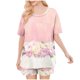 thumbnail image 4 of Conjunto de Pijama de las Mujeres de Moda Casual Color Sólido Casa Manga Corta Cuello Redondo Superior Y Pantalones, Ropa de Salón, 4 of 8