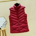 thumbnail image 5 of Women's Padded Vest Autumn Winter Ultra Light Zipper Closure Warm Sleeveless Jacket Slim Fit Windproof Stand-up Collar Waistcoat for Home Work, 5 of 8