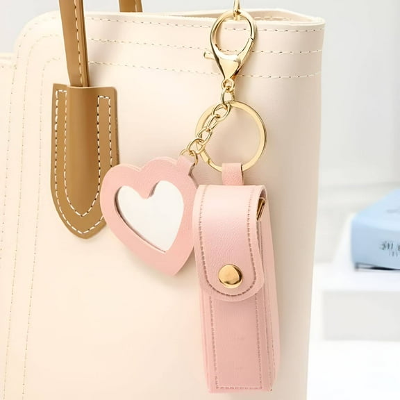 DESIGNICE 2Pcs Chapstick Holder Key Chain,Mini Design Chapstick Holder,Pocket-Sized Car Chapstick Holder,Multicolor-1