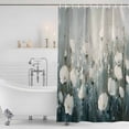 thumbnail image 2 of Modern Oil Painting Shower Curtain Set - Extra Long 72" x 96" Washable Bathtub Curtain with 12 Hooks, Spring Abstract White Floral Country Waterproof Fabric Stall Shower Curtains for Bathroom Décor, 2 of 6