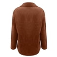 thumbnail image 4 of Corduroy Jacket for Women Trendy Long Sleeve Button Down Fall Shackets Oversized Lightweight Casual Coats with Pockets Light Brown 2XL, 4 of 7