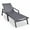 Black, variant on LeisureMod Marlin Patio Chaise Lounge Chair With Arms Aluminum Frame Green