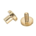 thumbnail image 1 of Round Brass Rivets Screws, 50Pcs DIY Leather Crafting Bookbinding Flat Head Slot Set for Belts Handbags Hats Albums Notebooks, 1 of 7