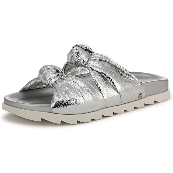 Circus NY by Sam Edelman Women's Estelle Double Knotted Slide Sandal Soft Silver 8.5M