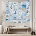 thumbnail image 5 of Blue Coastal Tapestry for Bedroom Wall Hanging Tapestry, Turtle Nautical Anchor Octopus Starfish Coral Ceiling Backdrop Tapestries Poster Blanket Wall Decor for Teens Room Living Room Dorm 39" x 59", 5 of 8