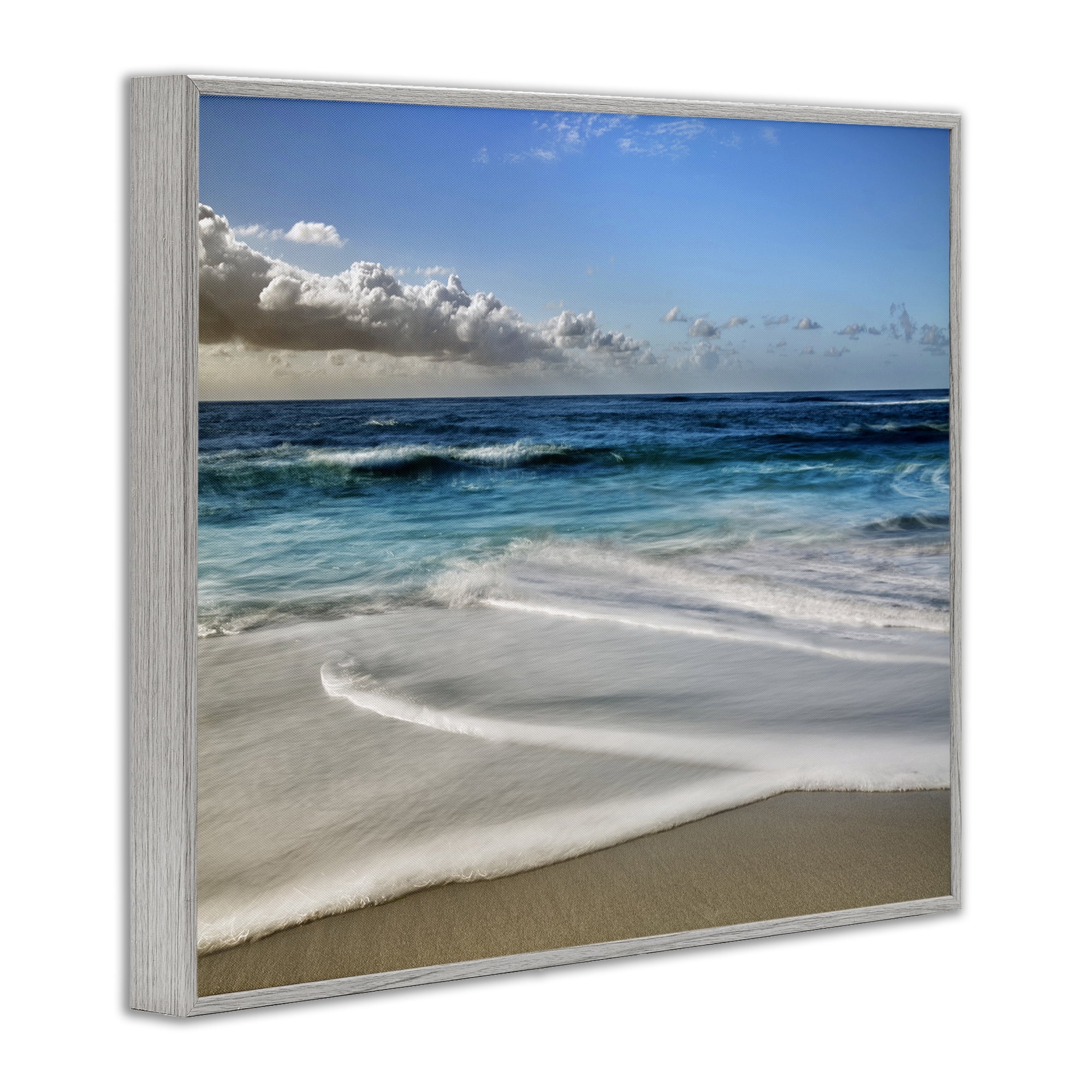 Stupell Industries Morning Foam on Shore Gray Framed Giclee Art, design by Superstock