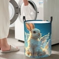 thumbnail image 4 of Picia Cute Angel Winged Rabbit Large Laundry Basket, Waterproof, Freestanding Laundry Hamper, Collapsible Tall Clothes Hamper with Extended Handles-, 4 of 8