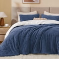 thumbnail image 2 of Set de edredón BEDELITE Fluffy Queen Super Soft Sherpa Navy, 2 of 8