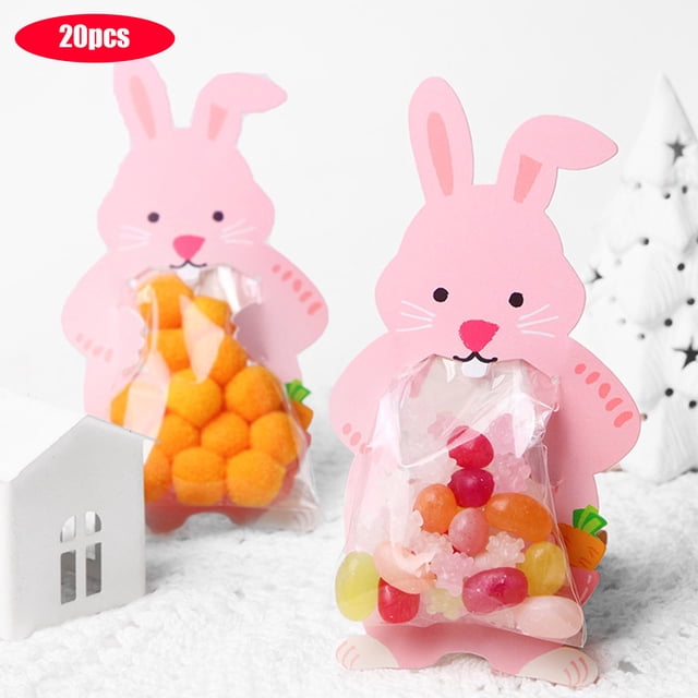 Decoraciones de Pascua, paquete de 10, imágenes lindas de Pascua, dulces, galletas, hornear, bolsas de regalo, exhibición de ventana transparente, bocadillos deliciosos para fiestas infantiles, regalo