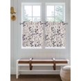 thumbnail image 2 of Purple Pink Botanical 2 Panel Kitchen Curtains for Small Windows, Rustic Country Spring Floral Summer Leaf Bathroom Tier Curtain, Short Window Treatment for Bedroom/Living Room 55"x36", 2 of 6
