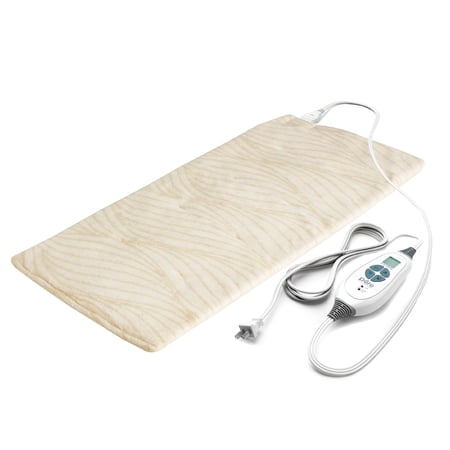 Pure Enrichment PureRelief Luxe Micromink Electric Heating Pad (12”x24”), 6 InstaHeat Settings, Ultra-Soft, Machine-Washable, Auto Shut-Off - For Temporary Pain Relief (Sand Waves Designer Print)