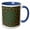 Blue/White, variant on 3drose, Dynamic Geometrical Hypnotic Abstract Circular Mosaic Background, 15oz Two-tone Blue Mug