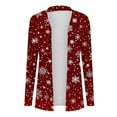 thumbnail image 4 of Christmas Cardigan for Women Open Front Knit Sweater Long Sleeve Casual Holiday Tops Xmas Tree Graphic Coat, 4 of 6