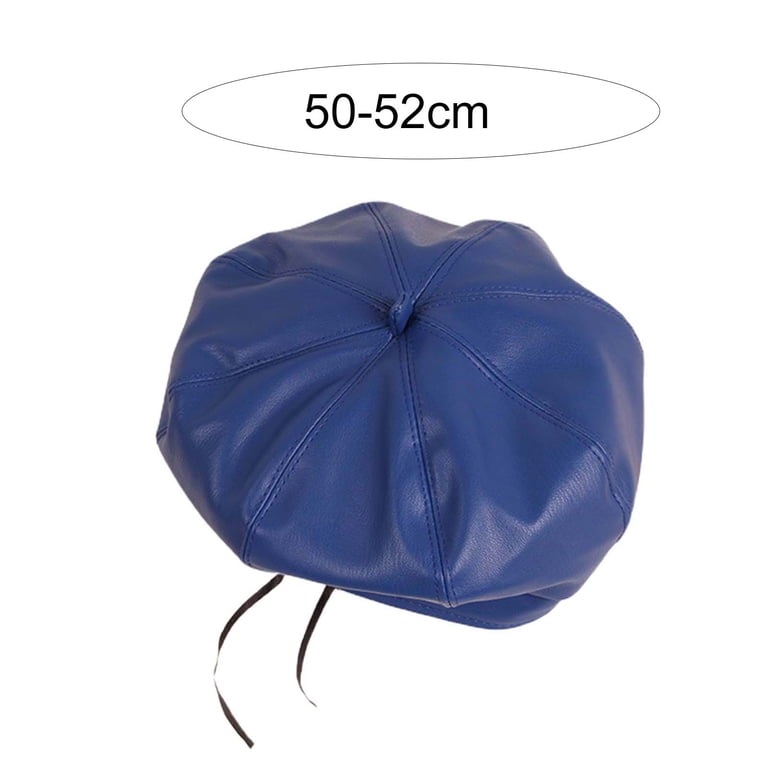 PU Leather Beret Hat Adjustable Drawstring Classic French Artist Style PU Leather Berets for Women French Beret Hats Artist Painter  main image 2