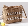 thumbnail image 2 of PIKADINGNIS Straw Bags for Women, Pearl Crossbody Purses Shoulder Straw Handbag Vintage Handwoven Bag Summer Beach Bag, 2 of 5